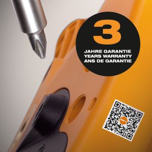 Umfassender Service dank 3-jähriger Garantie Schnellzugriff auf Produkt- infos via QR-Code